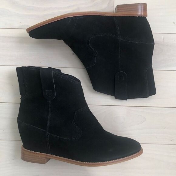 Carlos by Carlos Santana Black Rowen Ankle Boots Block Heels Black Size 8.5 - Picture 2 of 6